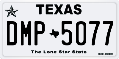 TX license plate DMP5077