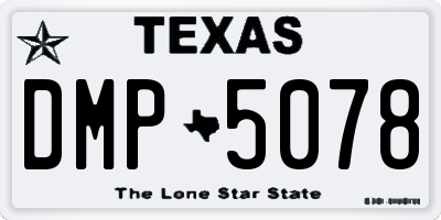 TX license plate DMP5078