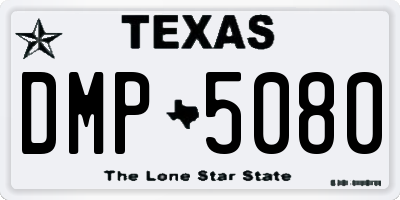 TX license plate DMP5080