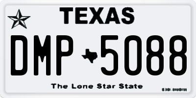 TX license plate DMP5088