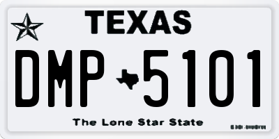 TX license plate DMP5101
