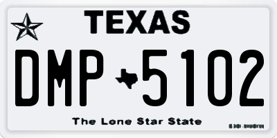 TX license plate DMP5102
