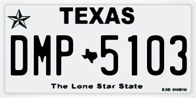 TX license plate DMP5103