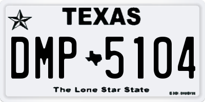 TX license plate DMP5104
