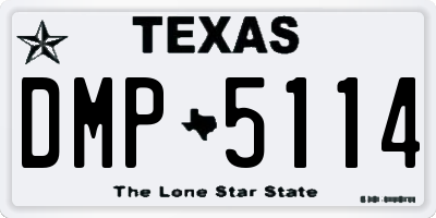TX license plate DMP5114
