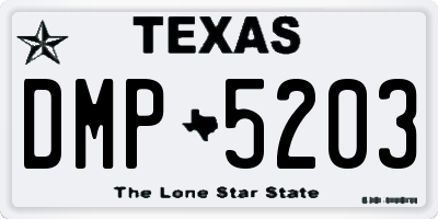 TX license plate DMP5203