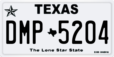 TX license plate DMP5204