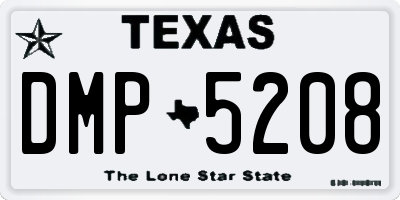 TX license plate DMP5208