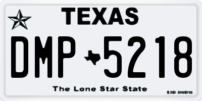 TX license plate DMP5218