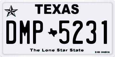 TX license plate DMP5231