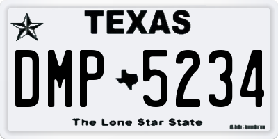TX license plate DMP5234