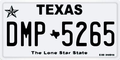 TX license plate DMP5265