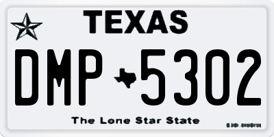 TX license plate DMP5302