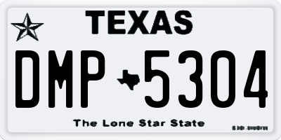 TX license plate DMP5304