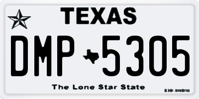 TX license plate DMP5305