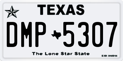 TX license plate DMP5307