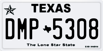 TX license plate DMP5308