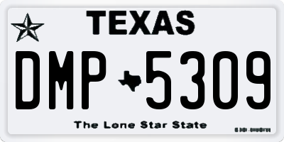 TX license plate DMP5309