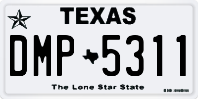 TX license plate DMP5311