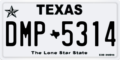 TX license plate DMP5314