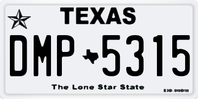 TX license plate DMP5315