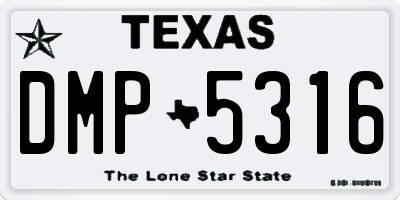 TX license plate DMP5316