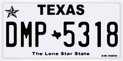 TX license plate DMP5318