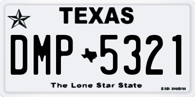 TX license plate DMP5321