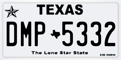 TX license plate DMP5332