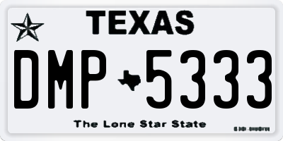 TX license plate DMP5333
