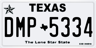 TX license plate DMP5334