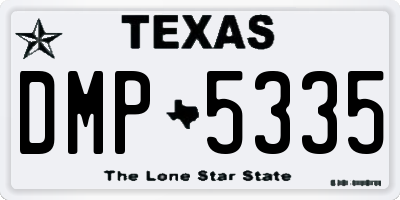 TX license plate DMP5335
