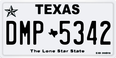 TX license plate DMP5342