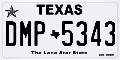 TX license plate DMP5343