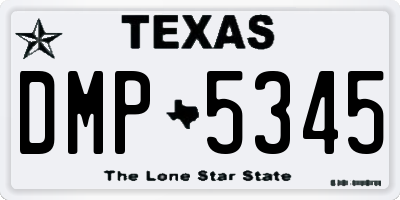 TX license plate DMP5345
