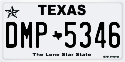 TX license plate DMP5346
