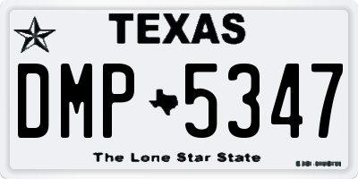 TX license plate DMP5347