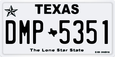 TX license plate DMP5351