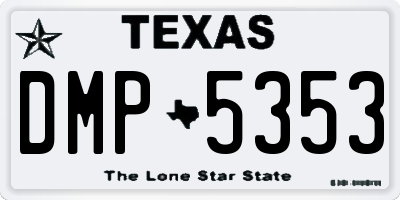 TX license plate DMP5353