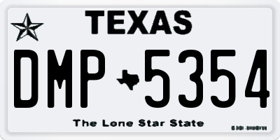 TX license plate DMP5354