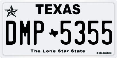 TX license plate DMP5355