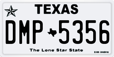 TX license plate DMP5356