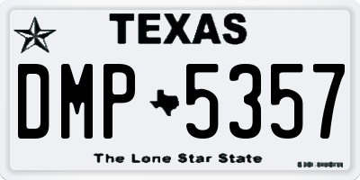 TX license plate DMP5357