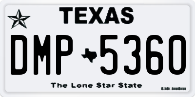 TX license plate DMP5360