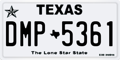 TX license plate DMP5361