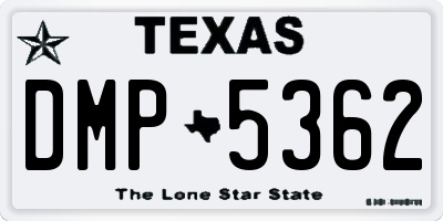 TX license plate DMP5362