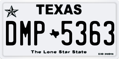 TX license plate DMP5363