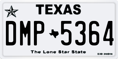 TX license plate DMP5364