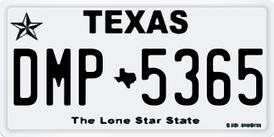 TX license plate DMP5365