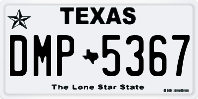 TX license plate DMP5367